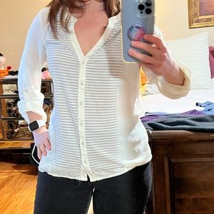 White shirt with grey stripes